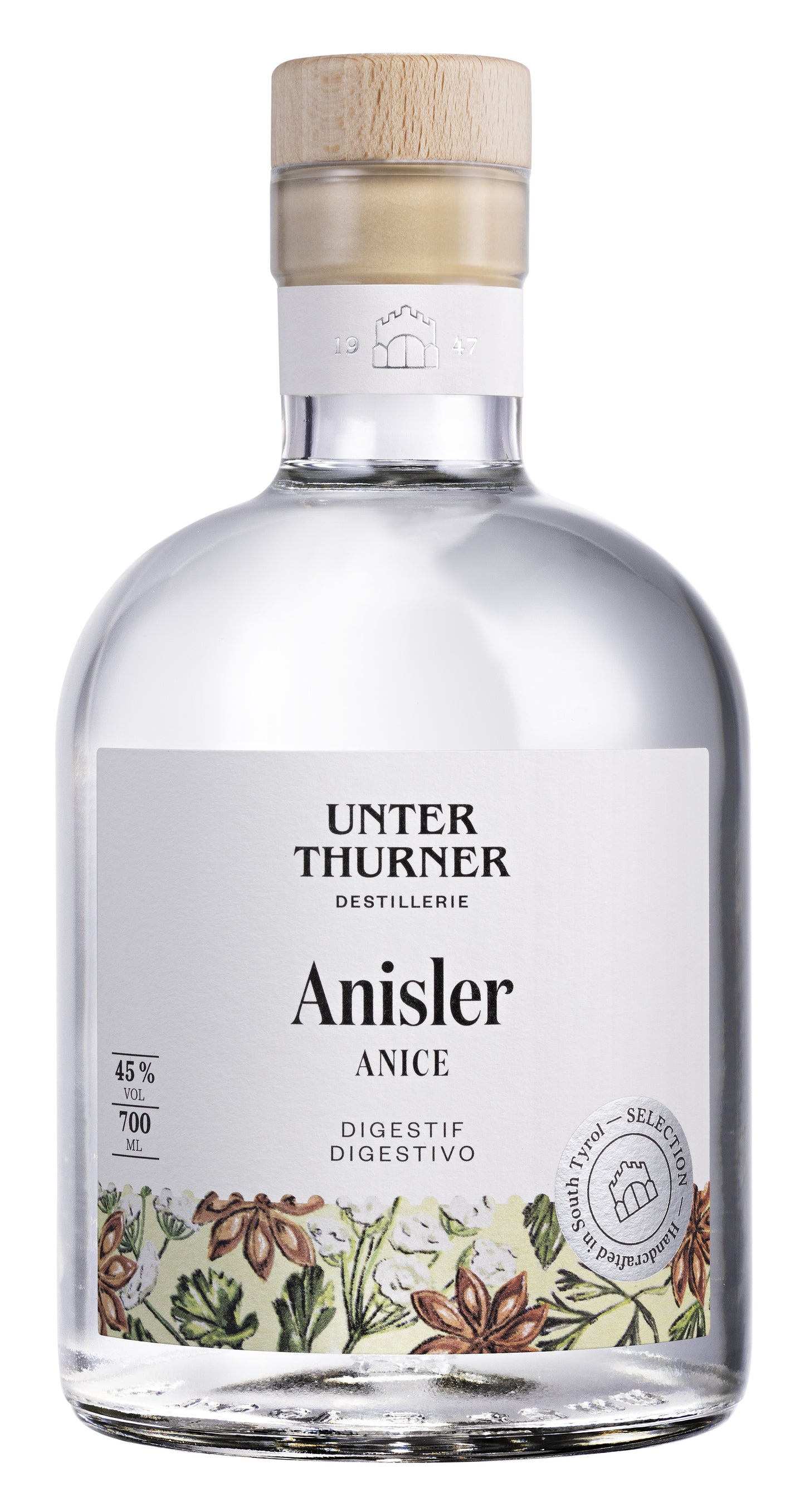Anisler - Anislikör mit Grappa Unterthurner 0,7l (45% vol.)